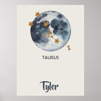 Poster Zodiac Celestial Taurus Nursery Wall Art