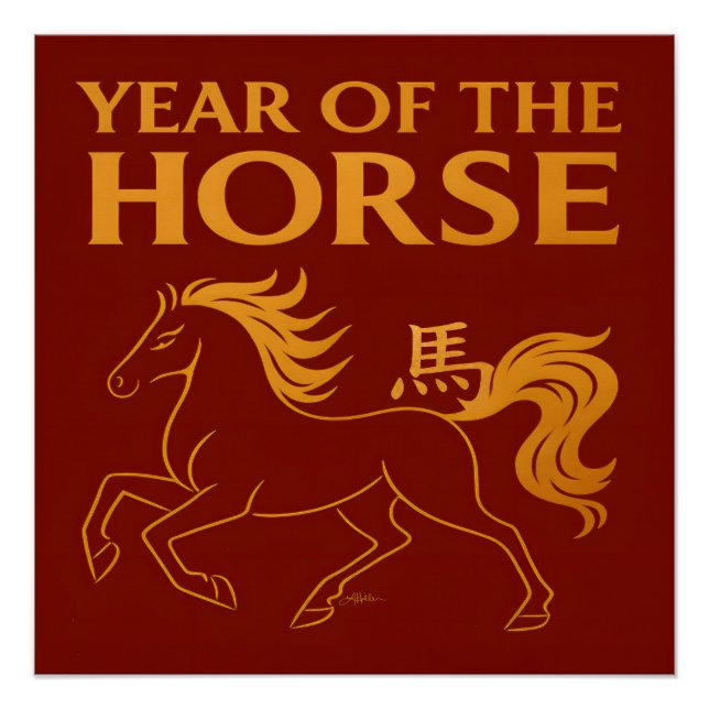 Póster Zodiac Chinese New Year 2026 Horse (Frente)