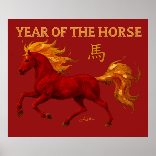 Poster Zodiac Chinese New Year 2026 Yang Fire Horse (Frente)