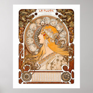 Poster Zodiac La Plume por Alphonse Maria Mucha
