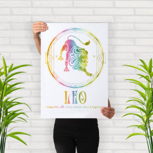 Poster Zodiac Leo Compatibility Design