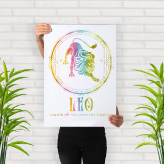 Poster Zodiac Leo Compatibility Design