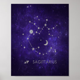 Poster Zodiac Roxo Sagittarius | Astrologia Horóscopo