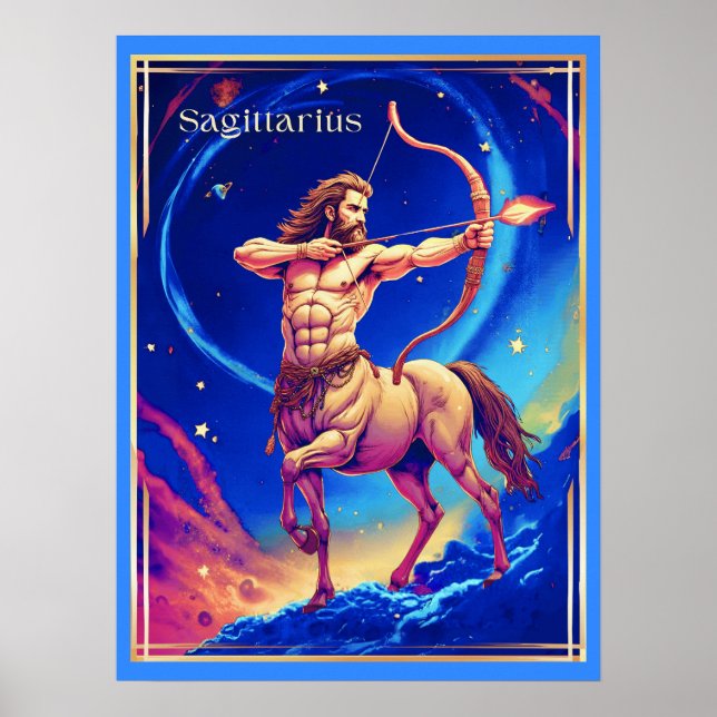 Poster Zodiac Sign Sagittarius as the Celestial Archer (Frente)