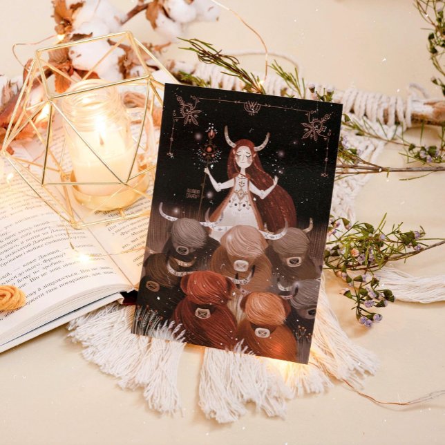 Póster Zodiac Taurus por Alexandra Dikaia (The inner Taurus feels the warmth of the Earth with his soul. )