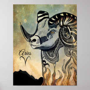 Poster Zodíaco do Aries