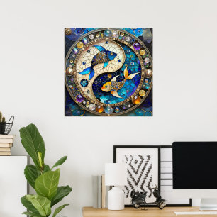 Poster Zodíaco - Peixes Yin e Yang