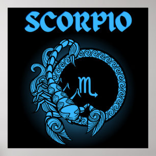 Poster Zodíaco Sombrio - Escorpião Arte de Astrologia M