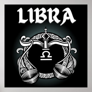 Poster Zodíaco Sombrio - Libra Arte de Astrologia Medie