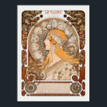 Poster Zodiaque ou La Plume Alphonse Mucha Art Nouveau<br><div class="desc">Zodiaque ou La Plume (cerca de 1896-1897),  por Alphonse Maria Mucha.</div>
