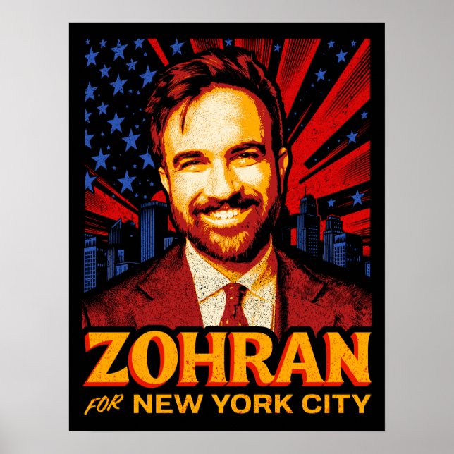 Poster Zohran Mamdani para prefeito de Nova York eleição  (Frente)
