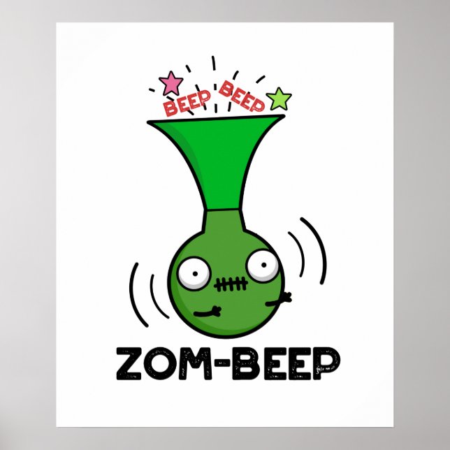 Poster Zom-beep Dia de as Bruxas engraçado Zombie Honker  (Frente)