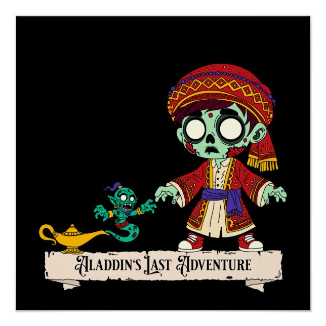 Póster Zombie Aladdin e Zombie Genie (Frente)