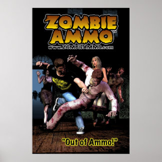 Póster Zombie Ammo™ - "Out of Ammo!"