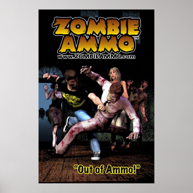 Póster Zombie Ammo™ - "Out of Ammo!" (Frente)