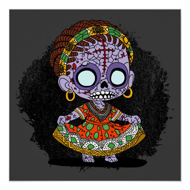Póster Zombie Angolana Bonita (Frente)