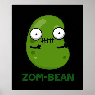 Poster Zombie Bean Pun Dark BG