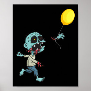 Poster Zombie Birthday Balloon - Engraçada Zombie Kids A