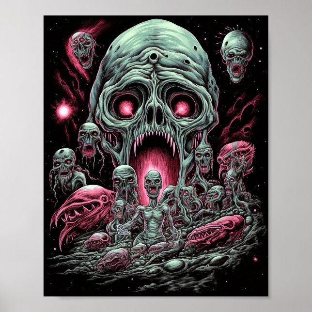 Poster Zombie cria arte de horror Sci-fi (Frente)