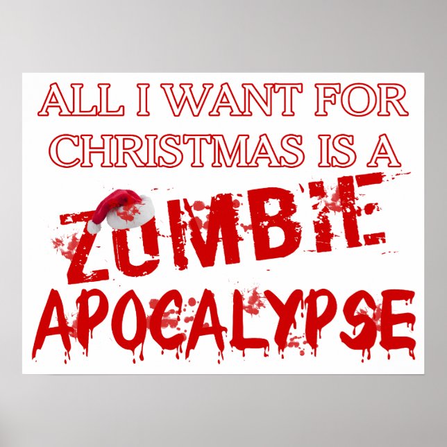 Póster Zombie de Natal Apocalypse (Frente)