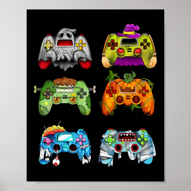 Poster Zombie dos controladores de jogos da bruxa do Hall (Frente)