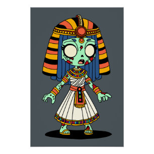 Póster Zombie Egípcia Bonita