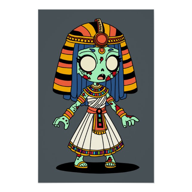 Póster Zombie Egípcia Bonita (Frente)