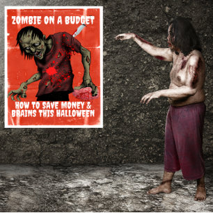 Poster Zombie Em Um Halloween De Orçamento