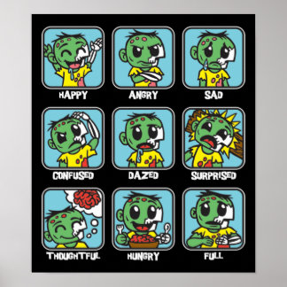 Poster Zombie Emoticons