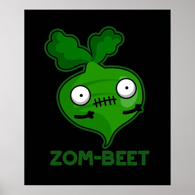 Poster Zombie Engraçado Zombie Beet Dark BG (Frente)