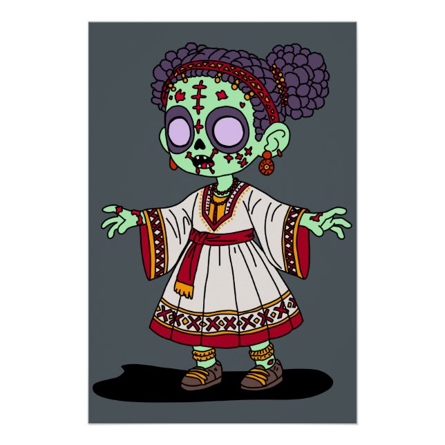 Póster Zombie etíope-cuta (Frente)