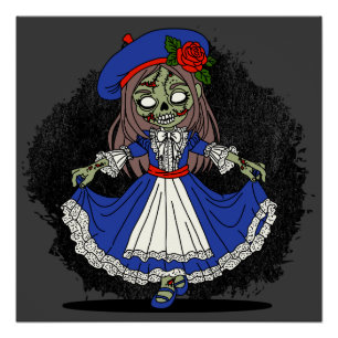 Póster Zombie francês bonito