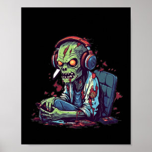 Poster Zombie Gamer Halloween Figurume Jogos Vídeo game C