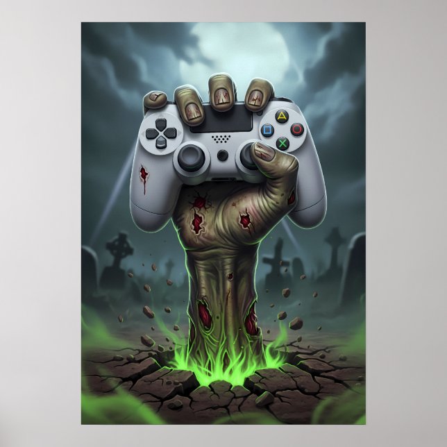 Poster Zombie Gamer Hand - Undead Controller Grip (Frente)