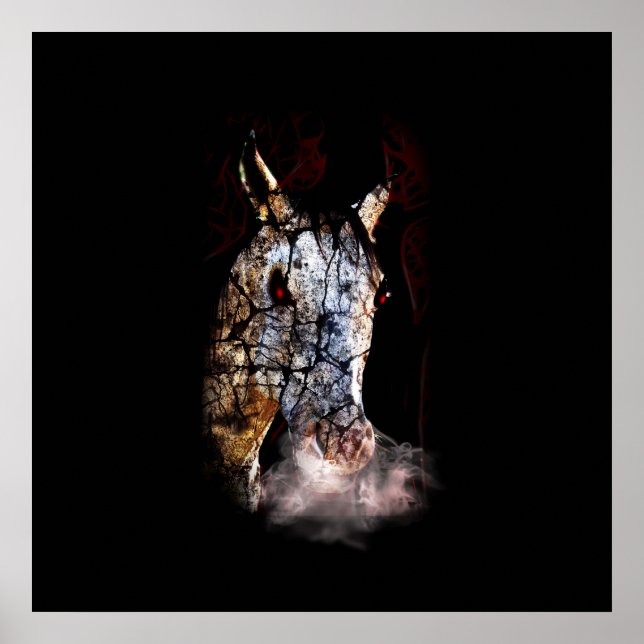 Póster Zombie Horse assustador (Frente)