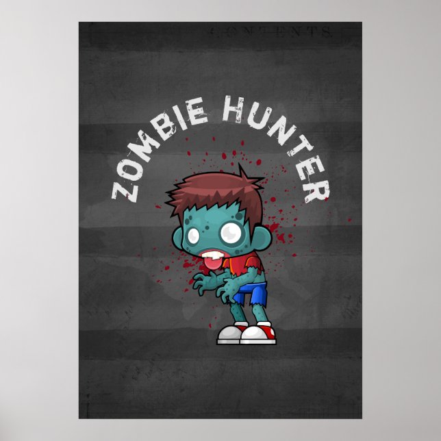 Póster Zombie Hunter com Splatter Legal (Frente)