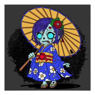 Póster Zombie japonês giro