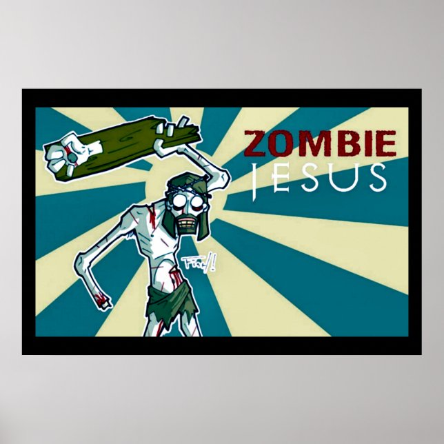 Póster Zombie Jesus Art Nouveau (Frente)