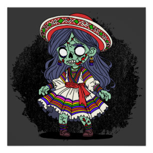 Póster Zombie peruana bonita