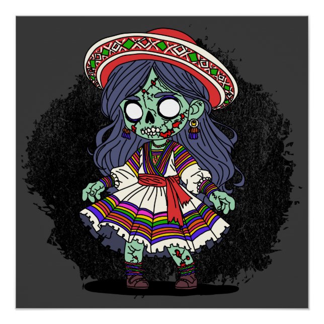 Póster Zombie peruana bonita (Frente)