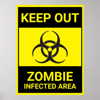 Poster Zombie Quarantine Halloween prop