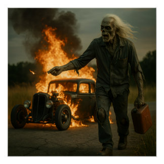 Póster Zombie Rodder Trabalho de arte
