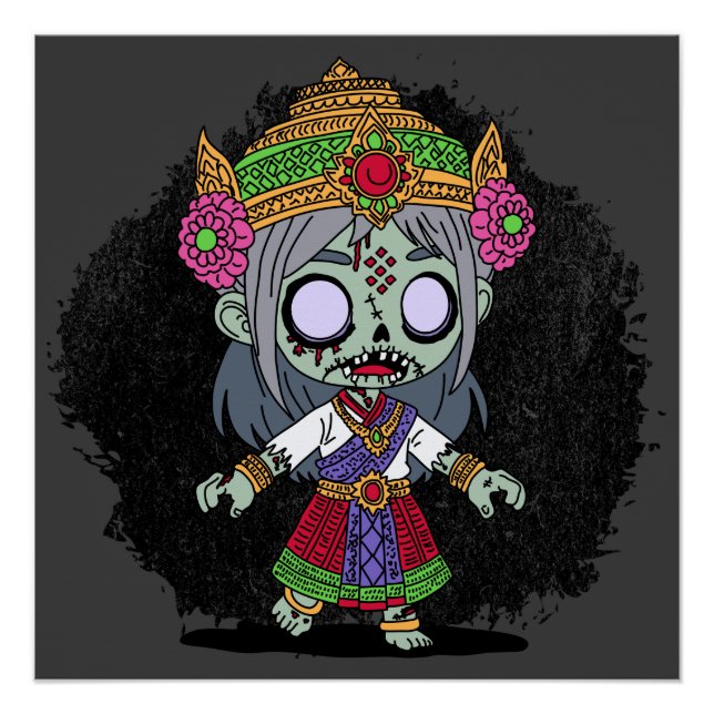 Póster Zombie Tailandês Cute (Frente)