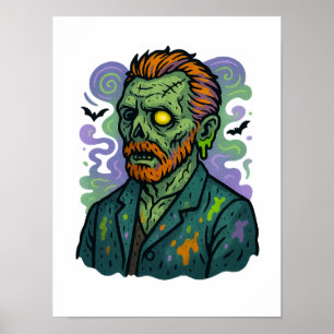 Poster Zombie Van Gogh - Paródia de BD Cartoon