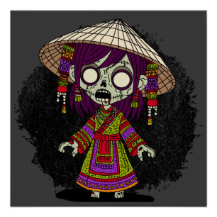 Póster Zombie vietnamita bonita
