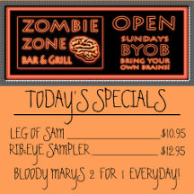 Zombie Zone Engraçado BYOB Traga Seu Próprio Céreb
