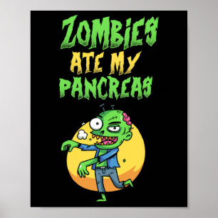 Poster Zombies Comem Meu Pâncreas Meninas Diabetes Tipo 1