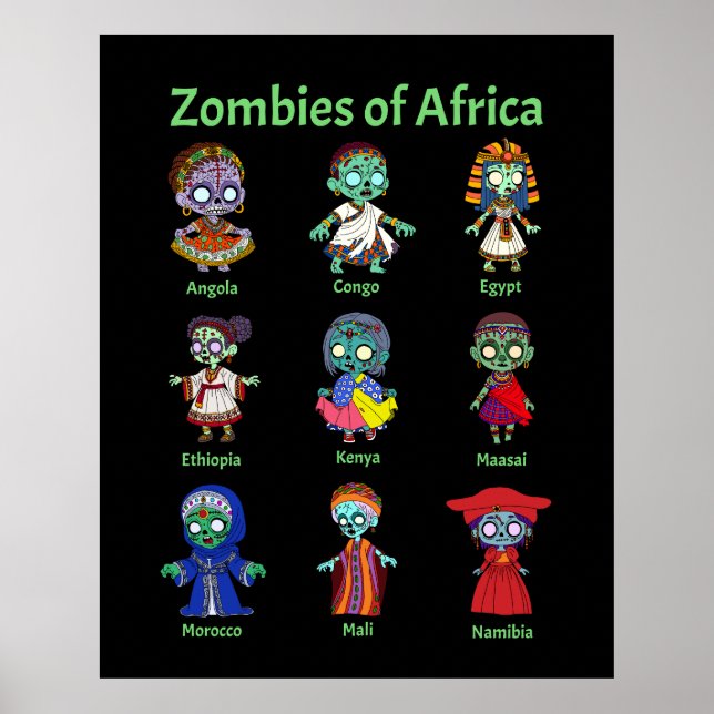 Poster Zombies da África (Frente)