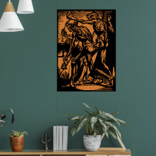 Poster Zombies dentro Halloween Jack-o'-Lanterna Pumpkin