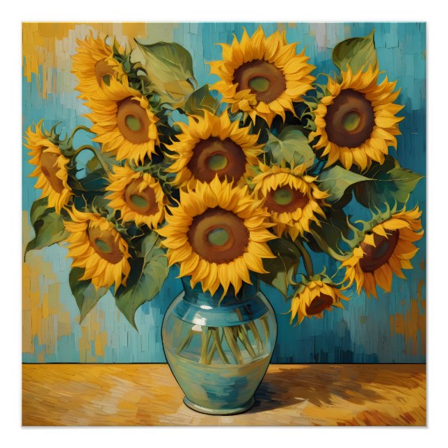 Póster Zomerse Zonnebloemen (Frente)